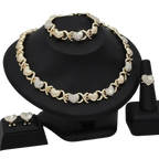 18K Gold Heart-Shaped Jewelry Suit Plush Fashion Shop